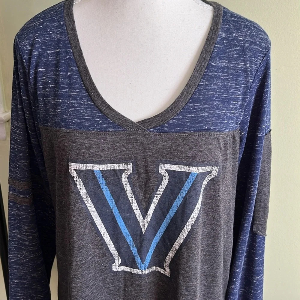 Villanova Wildcats Colosseum Stance Sleeve Stripe Patch Long Sleeve T-Shirt - Picture 10 of 12